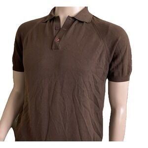 Vintage Leonardo Strassi sz M Knit Polo Shirt Dupont Nylon Italian 60s Colfax